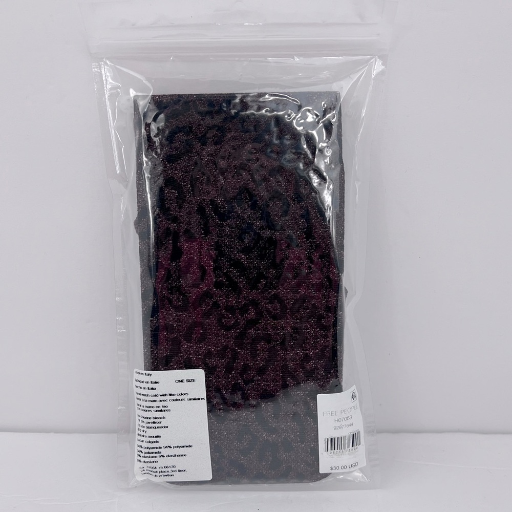 FREE PEOPLE TIGHTS, BROW & BLACK COLOR, ONE SIZE FITS ALL,94%POLYAMID 6%ELASTANE - Picture 4 of 16